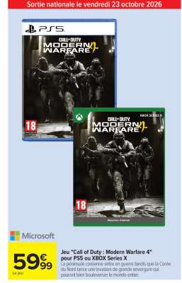 Jeu 'Call of Duty : Modern Warfare 4' pour PS5 ou XBOX Series X