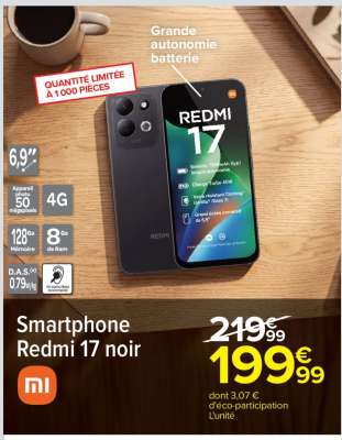 Smartphone Redmi 17 Noir