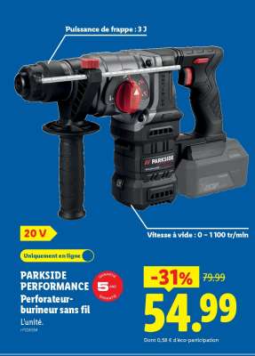 PARKSIDE PERFORMANCE Perforateur-burineur sans fil
