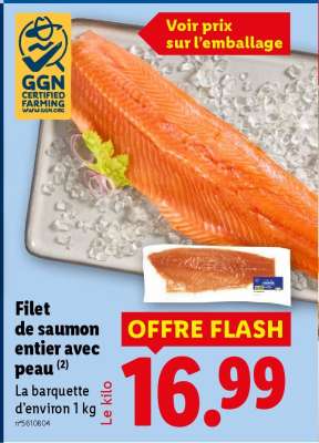 Filet de saumon entier avec peau