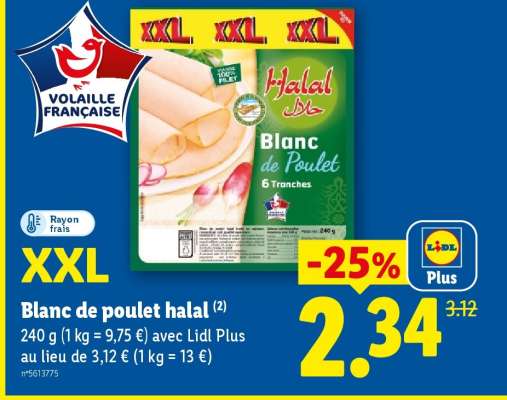 Blanc de poulet halal