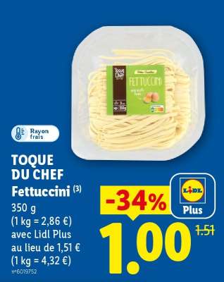 TOQUE DU CHEF Fettuccini