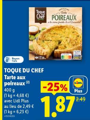 TOQUE DU CHEF Tarte aux poireaux