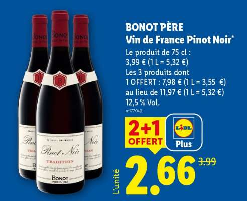 BONOT PÈRE Vin de France Pinot Noir