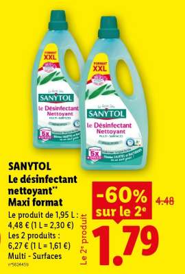 SANYTOL Le désinfectant nettoyant Maxi format