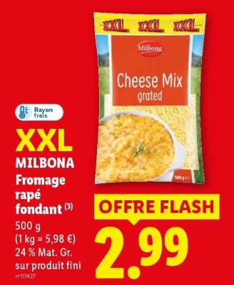 MILBONA Fromage rapé fondant