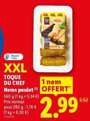 TOQUE DU CHEF Nems poulet