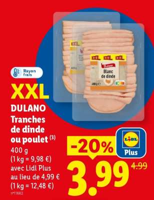 DULANO Tranches de dinde ou poulet