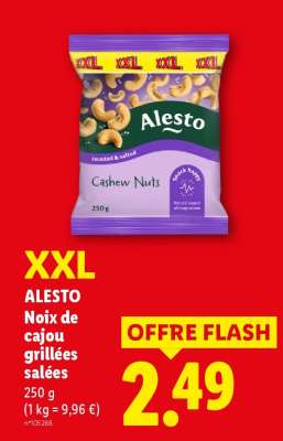 ALESTO Noix de cajou grillées salées