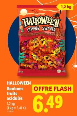 HALLOWEEN Bonbons fruits acidulés
