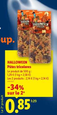 HALLOWEEN Pâtes tricolores