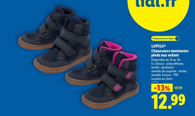 LUPILU® Chaussures montantes pieds nus enfant