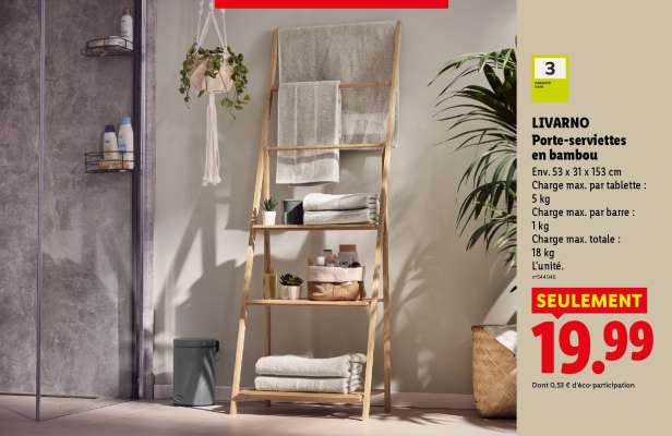 LIVARNO Porte-serviettes en bambou
