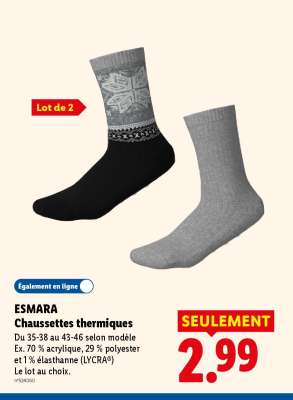 ESMARA Chaussettes thermiques