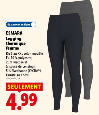 ESMARA Legging thermique femme