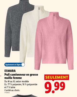 ESMARA Pull camionneur en grosse maille femme