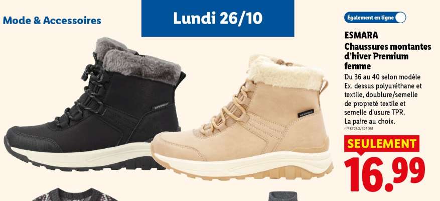 ESMARA Chaussures montantes d'hiver Premium femme