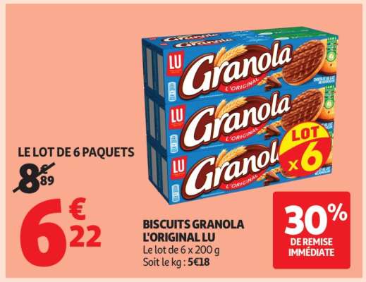 BISCUITS GRANOLA L'ORIGINAL LU