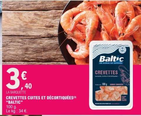 CREVETTES CUITES ET DÉCORTIQUÉES "BALTIC"