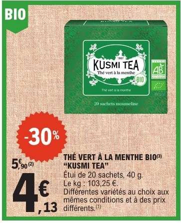 Thé vert à la menthe bio "Kusmi Tea"