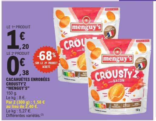 Cacahuètes enrobées Croust'Y "Menguy's"