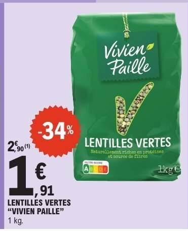 LENTILLES VERTES "VIVIEN PAILLE"