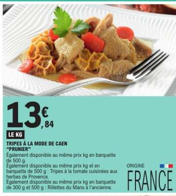 TRIPES À LA MODE DE CAEN “PRUNIER”