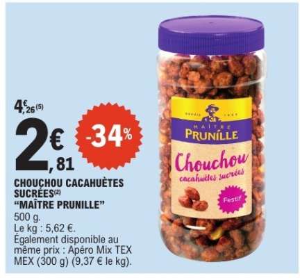 CHOUCHOU CACAHUÈTES SUCRÉES “MAÎTRE PRUNILLE”