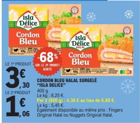 Cordon Bleu Halal Surgelé 'Isla Delice'