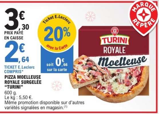 PIZZA MOELLEUSE ROYALE SURGELÉE “TURINI”