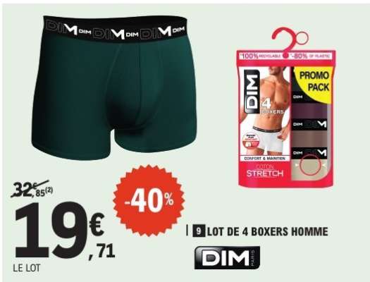 LOT DE 4 BOXERS HOMME “DIM”