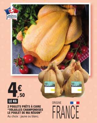 2 POULETS Prêts à cuire