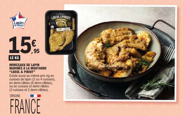 Morceaux de lapin marinés à la moutarde 'Loëul & Piriot'