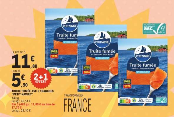Truite fumée ASC 5 tranches 'Petit Navire'