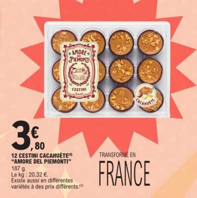12 CESTINI CACAHUÈTE "AMORE DEL PIEMONTI"