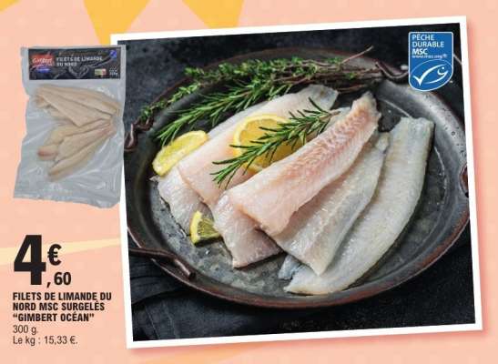 FILETS DE LIMANDE DU NORD MSC SURGELÉS "GIMBERT OCÉAN"