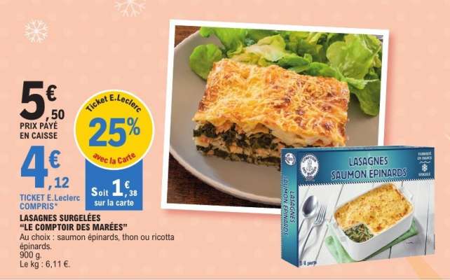 LASAGNES SURGELÉES “LE COMPTOIR DES MARÉES”