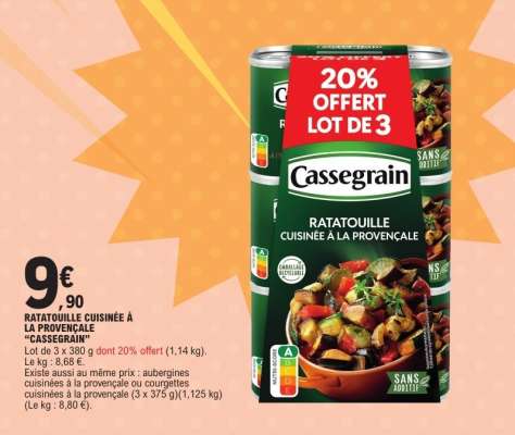 Ratatouille Cuisinée À La Provençale Cassegrain