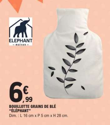 BOUILLOTTE GRAINS DE BLÉ 'ÉLÉPHANT'