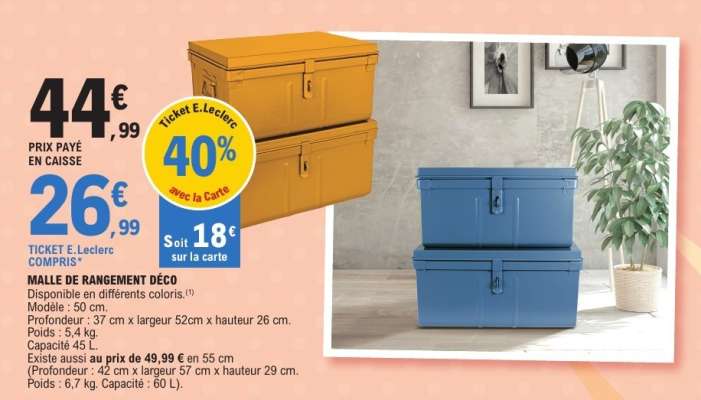 MALLE DE RANGEMENT DÉCO