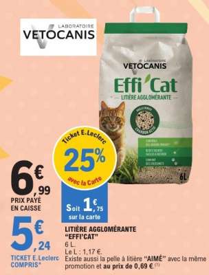 LITIÈRE AGGLOMÉRANTE “EFFI’CAT”