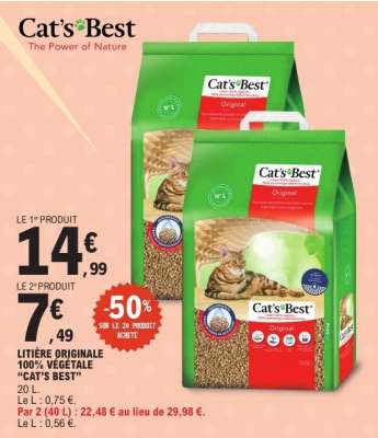 Litière Originale 100% Végétale 'Cat's Best'