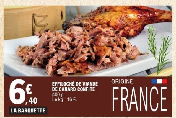 ÉFFILOCHÉ DE VIANDE DE CANARD CONFITE