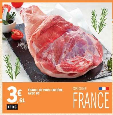ÉPAULE DE PORC ENTIERÈ AVEC OS