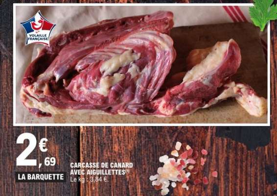 Carcasse de canard, avec aiguillettes