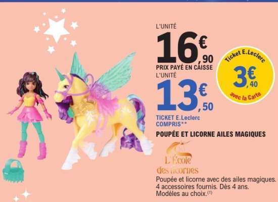 POUPÉE ET LICORNE AILES MAGIQUES