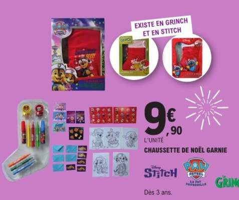 CHAUSSETTE DE NOËL GARNIE