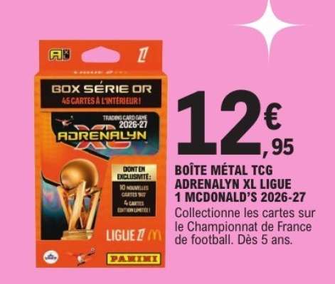 BOÎTE MÉTAL TCG ADRENALYN XL LIGUE 1 MCDONALD’S 2026-27