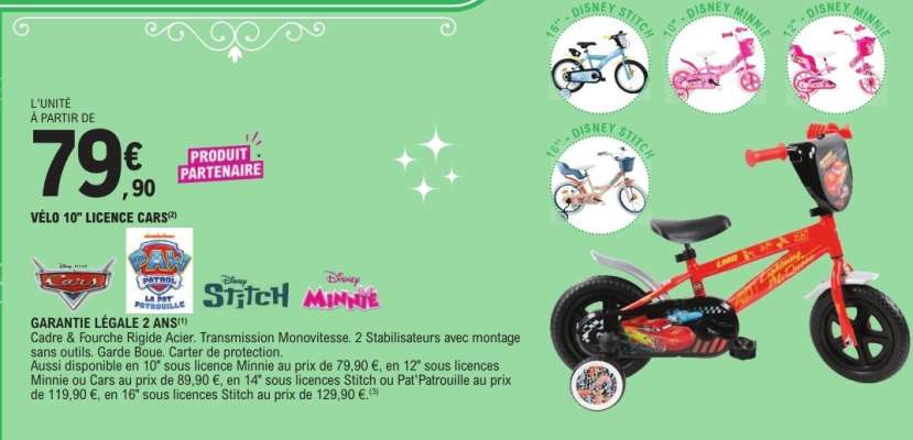 Vélo 10" Licence Cars