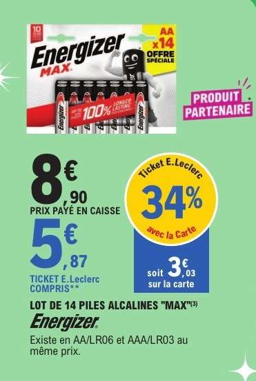 LOT DE 14 PILES ALCALINES "MAX"